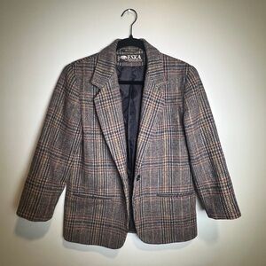 Tweed Blazer with 3/4 Sleeves